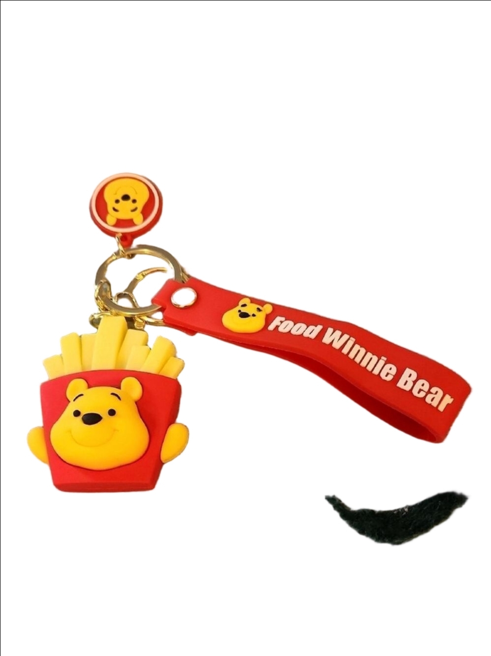 Winnie Bear French Fry Bag Keychain Red and Yellow
